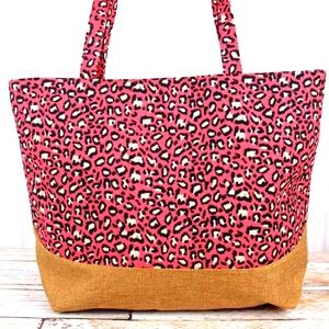 Leopard canvas tote bag